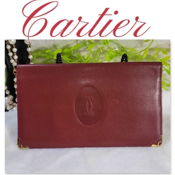 Authentic Cartier Bifold Bordeaux Wallet w/ Certificate of Authenticity - Picture 1 of 15